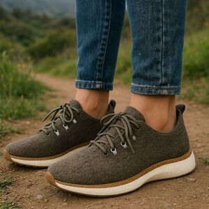 NEW OTBT Shoes Soft Wool Suede Leather Cork Platform Sneakers 9 Olive Green
